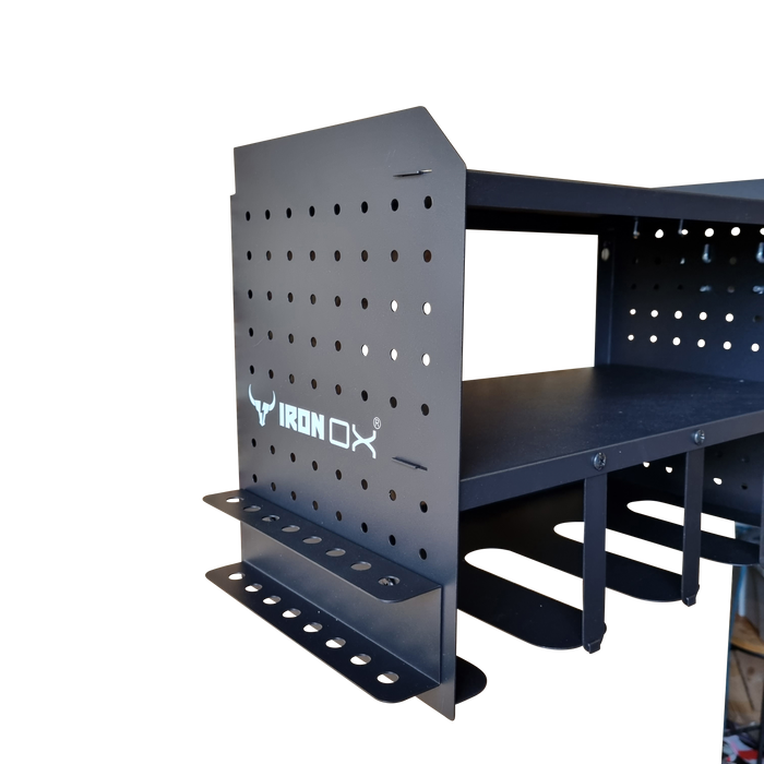 Iron Ox 4-Slot Drill Holder With 2 Shelves