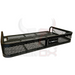 A black metal ATV Rear Basket Rack Universal Fitment, perfect for providing additional cargo space.