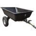 A black utility trailer with wheels on it, also known as an Iron Ox Haul 6 - Tipping Trailer 600lb.