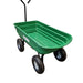 A green Garden trolley Cart -G-Kart 266KG with wheels on a white background.