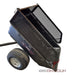 A black Iron Ox® Haul 10 - Tipping Trailer 1500lb with wheels and a basket.