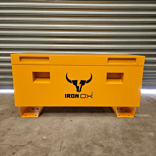 Weather-resistant job site metal tool safe box for secure tool storage