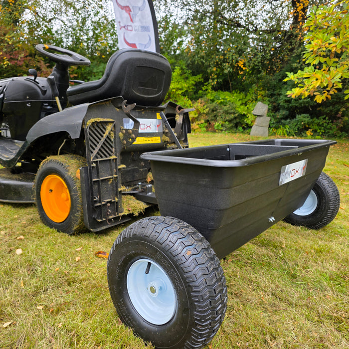 Tow Behind Drop Spreader for Grass Seed, Fertilizer & Ice Melt | Durable, High-Capacity Lawn Spreader 80 Litre, 175LB