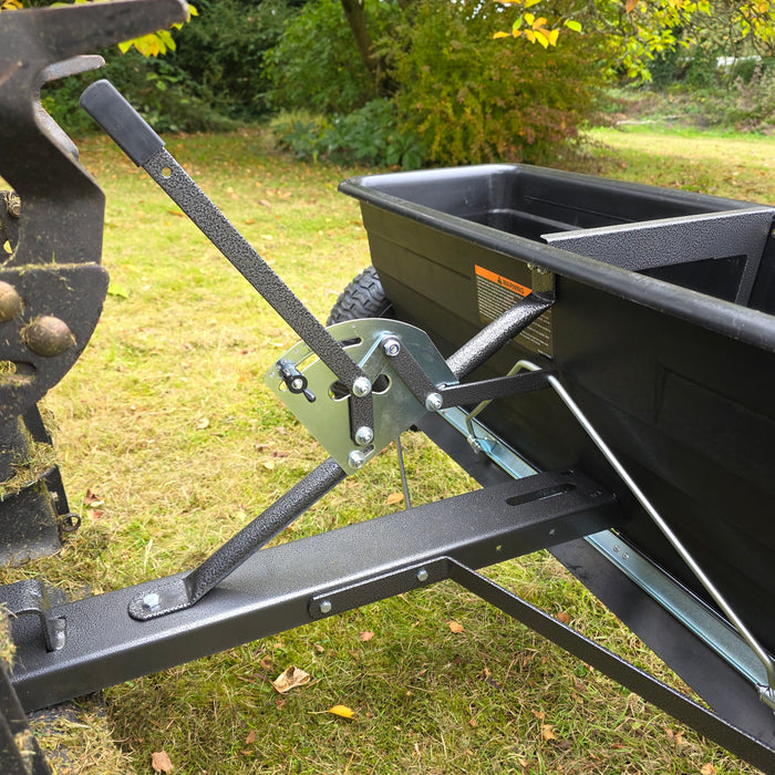 Tow Behind Drop Spreader for Grass Seed, Fertilizer & Ice Melt | Durable, High-Capacity Lawn Spreader 80 Litre, 175LB