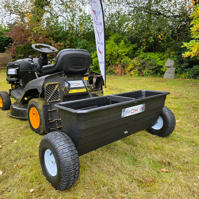 Tow Behind Drop Spreader for Grass Seed, Fertilizer & Ice Melt | Durable, High-Capacity Lawn Spreader 80 Litre, 175LB