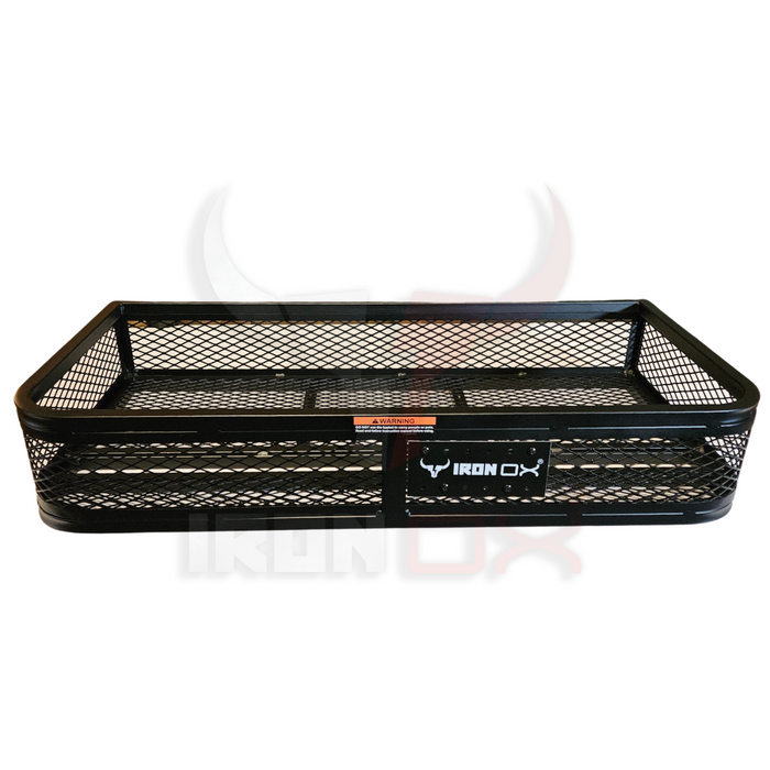 A heavy-duty black mesh ATV Front Basket Rack Universal Fitment for a Toyota Tacoma.