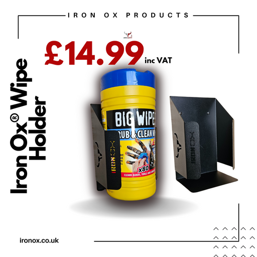 Advertisement for wipe dispenser holder with a price of £14.99, including vat.