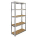 A 2 sets of 5 Tier Steel Shelving Units with adjustable shelves for storage organization on a white background.