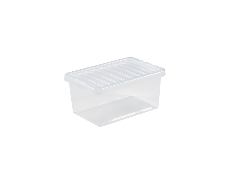 A 6 X Crystal 11 Litre Box & Lid Clear *Free Delivery* on a black background.