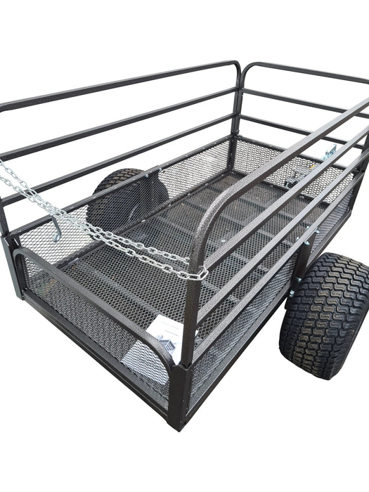 A heavy-duty Iron Ox® Haul 125-Tipping Trailer 1250lb with a chain attached to it. *FREE DELIVERY*