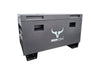 A heavy-duty Iron Ox® 36" site box X6 with a bull emblem on the reinforced overlapping lid.