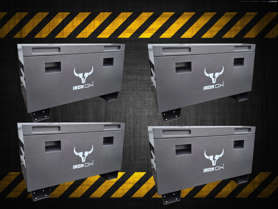 Four TRADE DEAL - Iron Ox® 36" site boxes on a steel background.