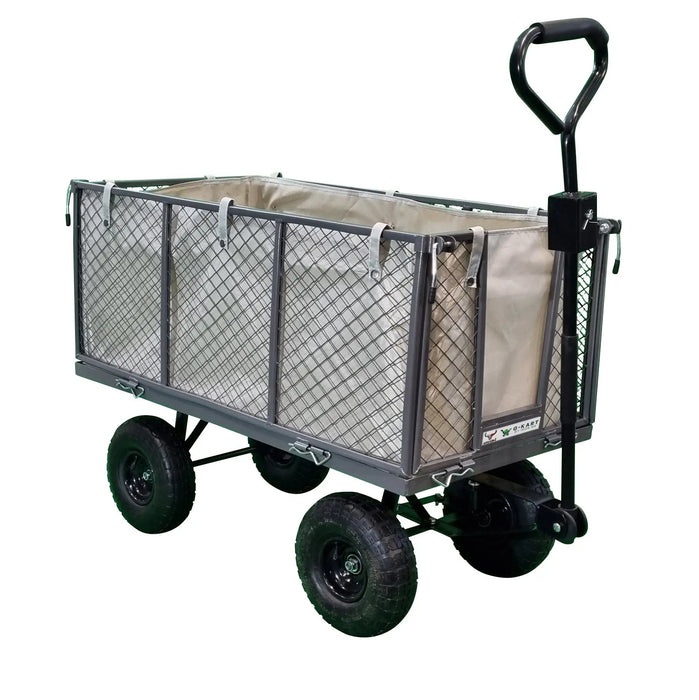 The Garden Trolley Cart -G-Kart MT600H 300KG is a steel build cart with a basket on wheels available for Free Next Day Delivery.
