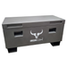 A heavy duty Job Site Tool Box Vault - 36" with the word iron ox on it.
