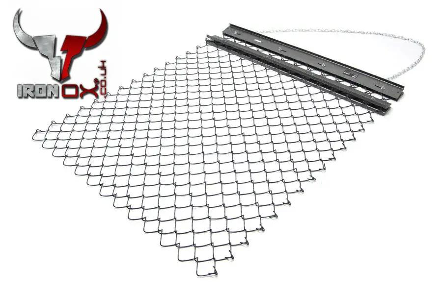 A black mesh with a chain suitable for LIGHT DUTY DRAG HARROW 4 FOOT WIDE use.