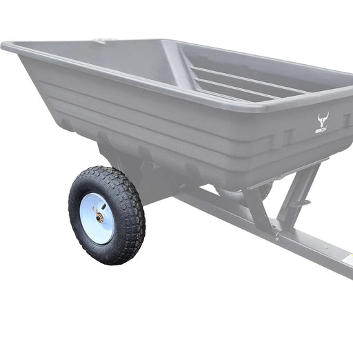 A gray wheelbarrow with a Haul 4 Wheel unit on a white background.